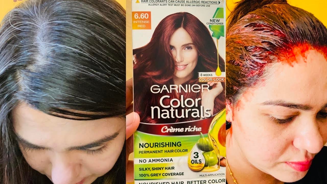 Fakultet Incubus Kirkestol Garnier Hair Color 6.60 Intense Red Review & Demo for Black Hair! Cover  grey hair at home - YouTube