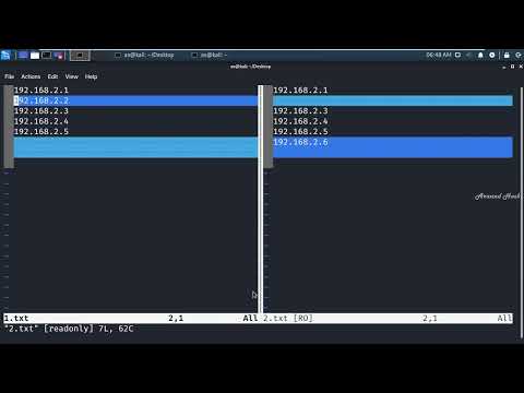 how to compare two files in kali linux using vimdiff tool