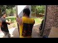 Moving a double door commercial refrigerator in Flower Mound, TX by Rescue Moving Services