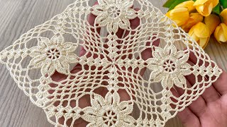 : Eye-Catching Crochet Pattern !! How to Make a Square Motif Runner, Blouse, Shawl @CrochetwithNese