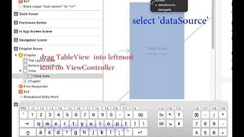 iOS - XCode - Connect Table View datasource to View Controller
