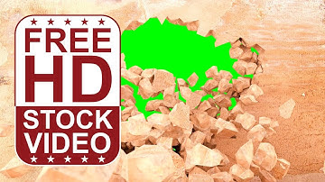Free Stock Videos – wall exploding breaking and revealing green screen 3D animation