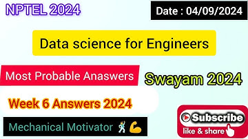 Data science for Engineers WEEK 6 Quiz | Assignment 6 Solution | NPTEL | SWAYAM 2024