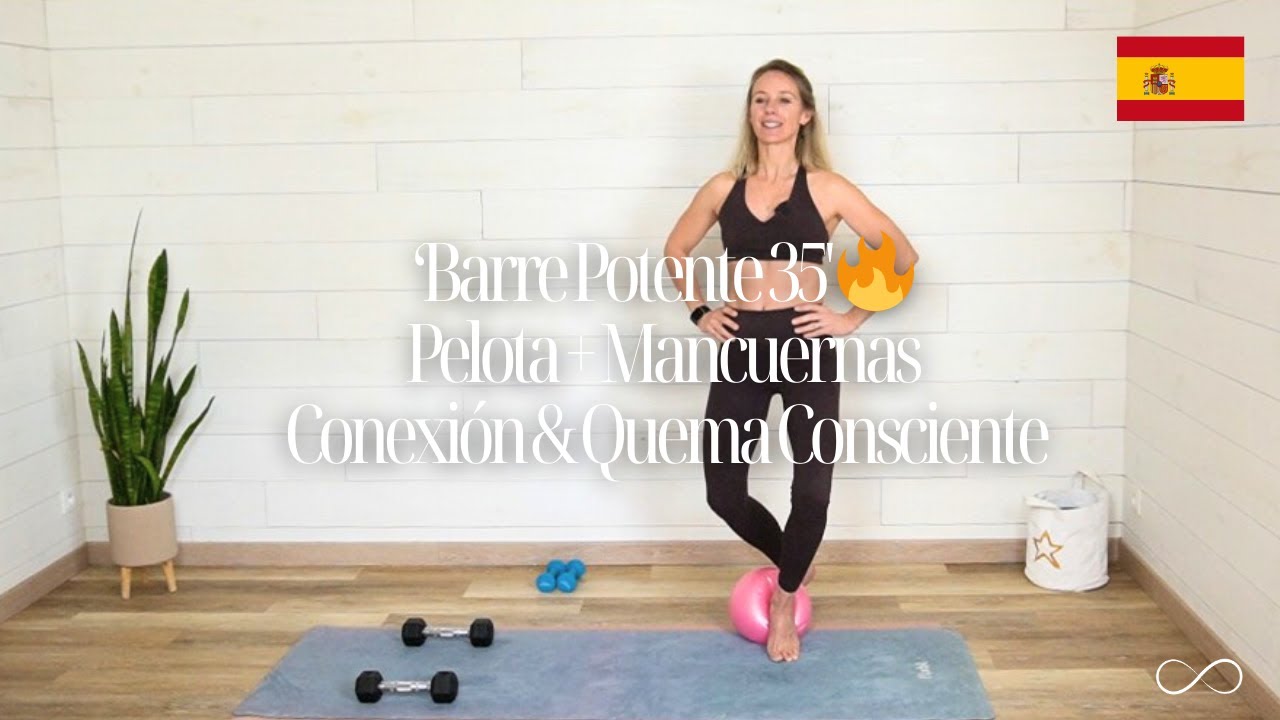 Barre Completo (40 min) | 💛 Pelota + Pesas | Suave en ritmo, intenso en fuego
