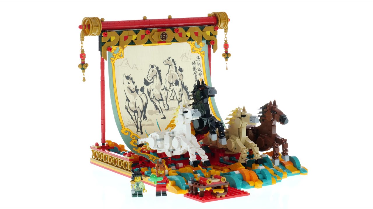 Leinwand mit Galoppierenden Pferden - LEGO 80119 Speed Build