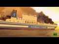 شاهد.. اندلاع حريق في سفينة إيطالية تقل 237 راكبا قبالة سواحل اليونان