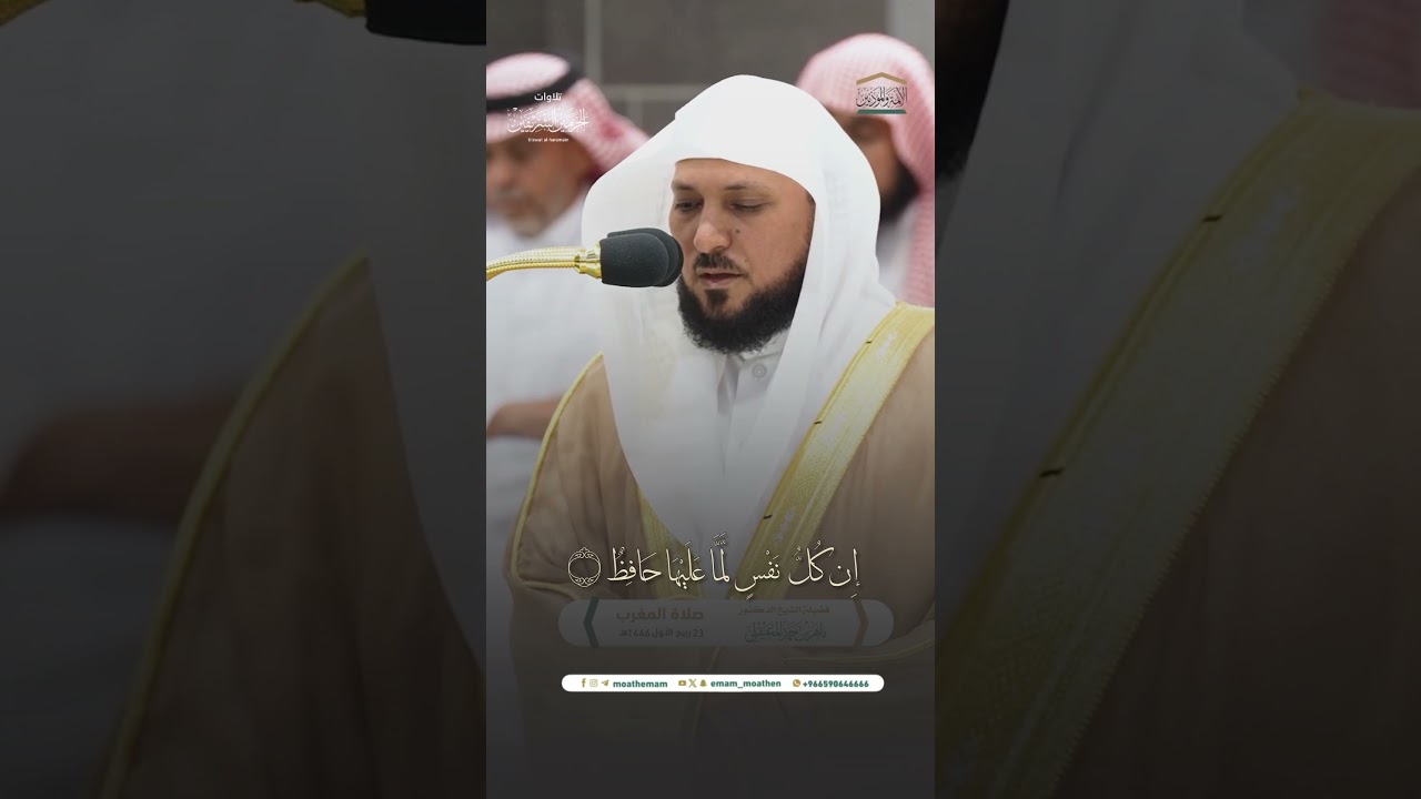 من تلاوة فضيلة الشيخ د. #ماهر_المعيقلي من صلاة المغرب 23 ربيع الأول 1446هـ.