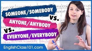 Indefinite Pronouns: someone/anyone/everyone  Basic English Grammar