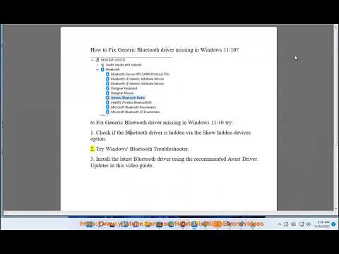 Fix Generic Bluetooth driver missing in Windows 11/10/8/7