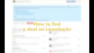 How to Find a Deal on Leasehackr