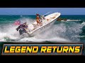 BLUE TOP LEGEND RETURNS IN SOME HUGE WAVES AT BOCA INLET !! | HAULOVER BOATS | WAVY BOATS