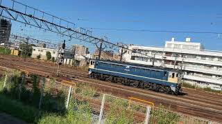 2024年9月17日【4K高画質】単2491レ　EF65 2090が単機で新鶴見信号場を発車するシーン