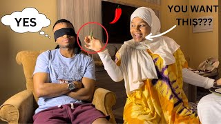 Blindfolded Husband Takes on the Food Tasting Challenge 😎 || I cheated on him || 🤣