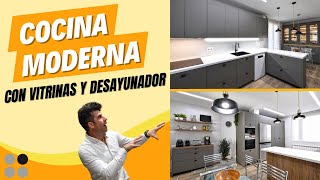 Modern GRAY and WOOD kitchens with ILLUMINATED DISPLAY CABINETS CJR by Cocinas CJR 12,679 views 2 months ago 25 minutes