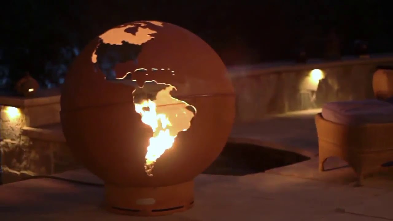 Third Rock Round Steel Fire Pit by Fire Pit Art