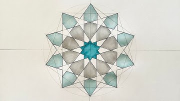 Satisfying Geometric Drawing | Relaxing Art with Compass & Ruler