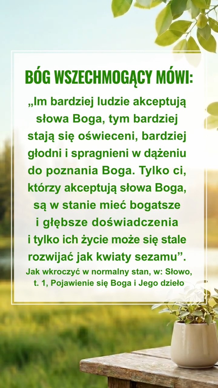 Wycisz się przed obliczem Boga, Czytaj Jego słowa
