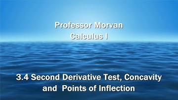 Calculus I - 3.4 Second Derivative Test, Concavity, and Points of Inflection