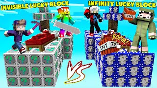 MINI GAME : INFINITY VS INVISIBLE LUCKY BLOCK BEDWARS ** TƯỞNG LÀ VIP AI NGỜ SIÊU TROLL ??