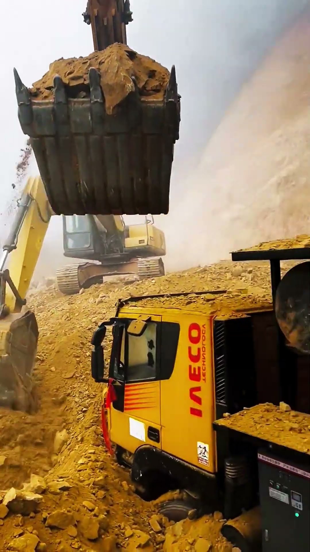 Mountain stone crushing loading process