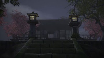 Low Poly Japanese Shinto Temple Pack With PBR Materials (night)