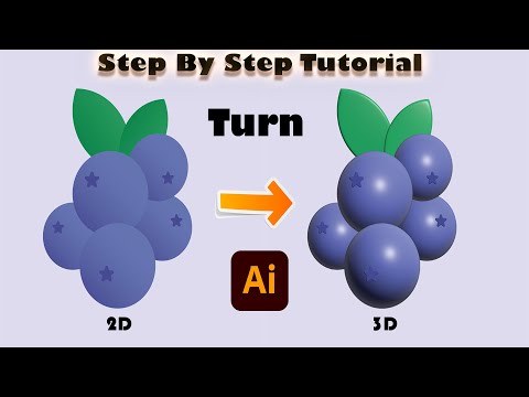 Step By Step 2D & 3D Tutorial|Blueberries Illustration|Adobe Illustrator 2022|Easy Illustrations