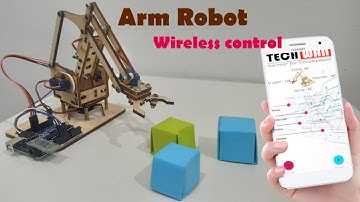 DIY Arm Robot Arduino controlled via Smartphone, Android bluetooth control servo motor
