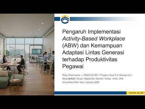 Pengaruh Implementasi ABW dan Kemampuan Adaptasi Lintas Generasi terhadap Produktivitas Pegawai