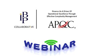 Webinar: Finance As A Driver Of Operational Excellence Through Effective Complexity Management