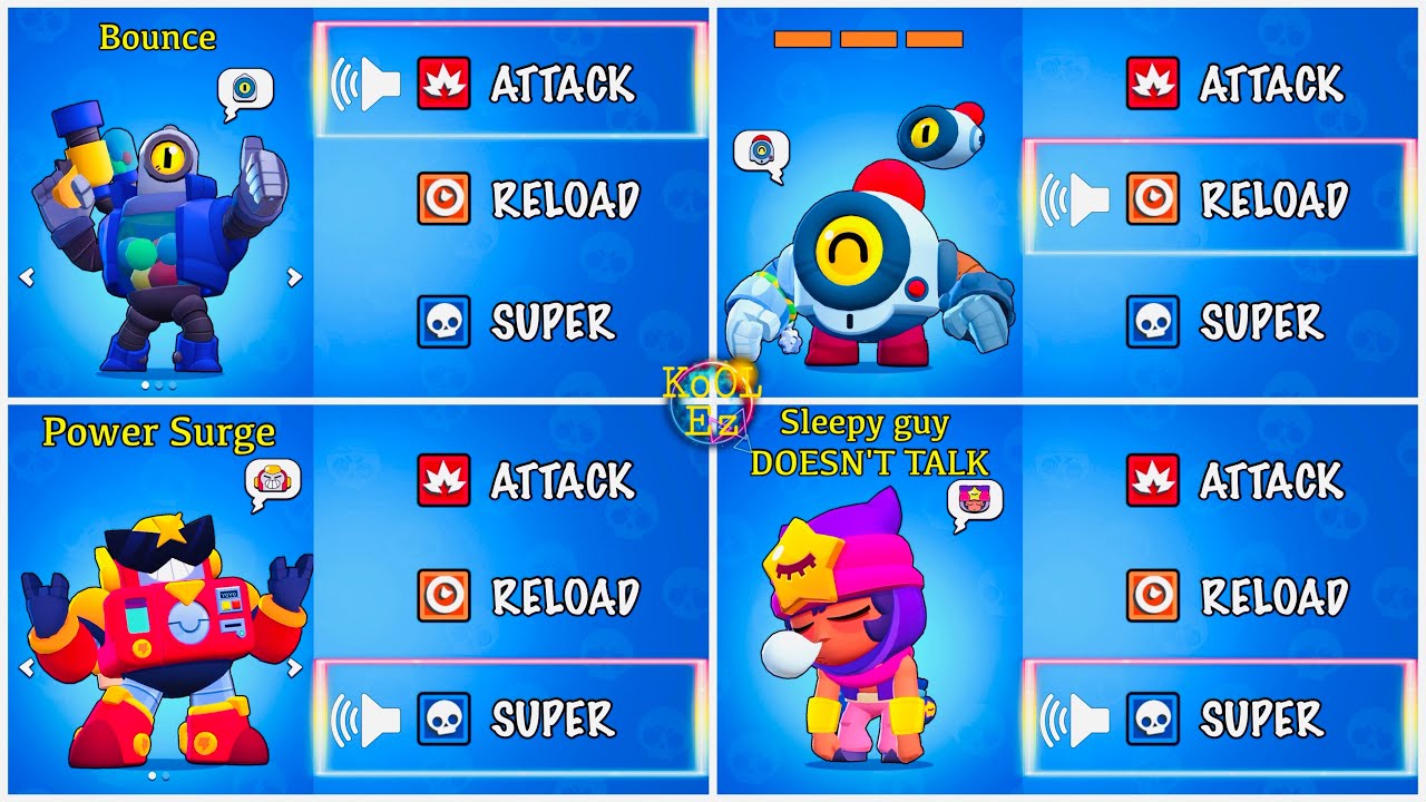 Every Brawlers Attack Sound Voice Lines Super Activated Brawl Stars Sound Effects Youtube - brawl stars sound not working