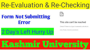 Kashmir University Re-Evaluation and Xerox Forms Available 2025 | BG 1st To 6th Semester 