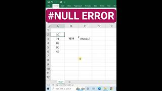 How to remove #null error in excel | #Nullerror in excel #exceltutorial #excel #exceltips #short