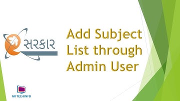 Add Subject by Admin User | E sarkar | Create new subject list from Admin User