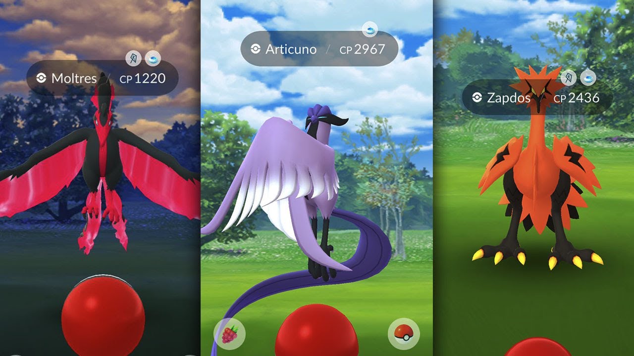 Como encontrar Articuno, Moltres e Zapdos de Galar no Pokémon GO