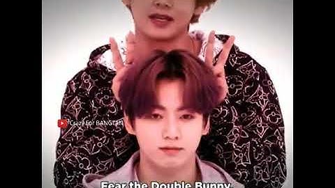 Beware the  Double Bunny!!Fear the double bunny!!✌🐰✌| Taekook Funny Edit| #Taekook #bunny#BTSonLSSC