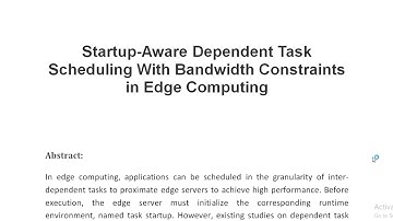 Startup Aware Dependent Task Scheduling With Bandwidth Constraints in Edge Computing