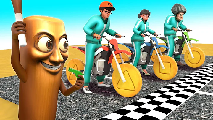 Scary Teacher 3D vs Squid Game | Intense Race with Referee Tung Tung Tung Sahur! | VMAni Funny