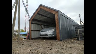 Маленький Гараж- в стиле барн хаус. сарай -хозблок. строим сами.