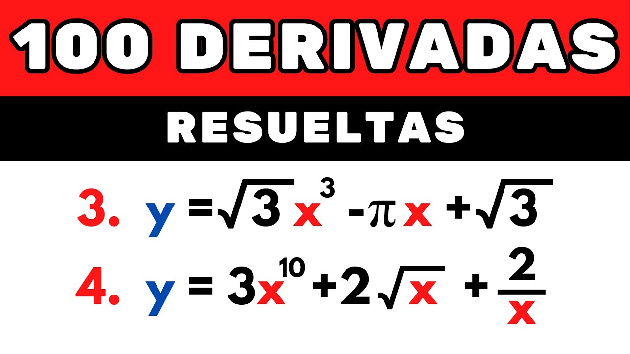 DERIVADAS 🔥 | 100 Ejercicios Resueltos 🧠 [Derivada Raíz Cuadrada de X