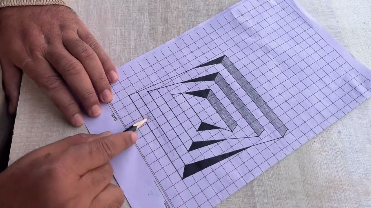 Mind-Blowing 3D Illusion on Graph Paper