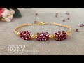 DİY//Dainty beaded bracelet//Zarif boncuklu bileklik yapımı// How to make jewelry