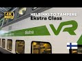 VR FINLAND INTERCITY TRAIN IC27 HELSINKI TO TAMPERE, FINLAND - EKSTRA CLASS (2023/2024) (4K)