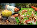 Wow women Steam Shrimp in Coconut recipe &amp;  Village Cooking