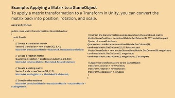 Matrices in Unity.