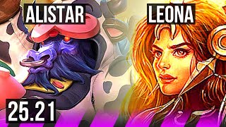 ALISTAR & Ziggs vs LEONA & Ezreal (SUP) | 1/2/11 | KR Challenger | 25.21