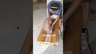 Amazing Restoration | Refinishing Solid Wooden Tables Deformed Crack | Furniture Restoration #Shorts