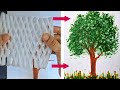 EASIEST TREE PAINTING WITH FOAM NET OF FRUIT PACKING | ACRYLIC COLORS