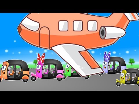 Mega Autos Family VS AIRPLANES | Finger Family Song and More Adventures of Rickshaws