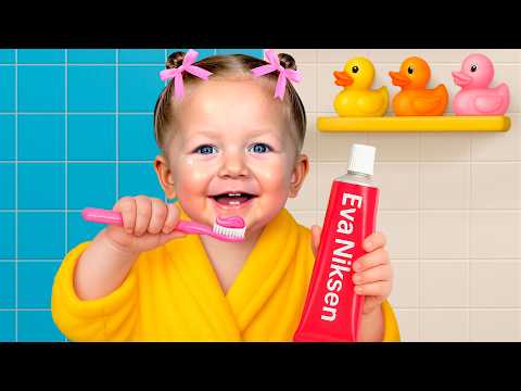 Eva Learns to Brush Her Teeth! Healthy Habits for Kids