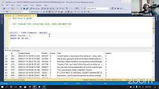 Full Live Lesson - Tuesday, August 31st, 2021 - Dirty Reads and using NOLOCK Update